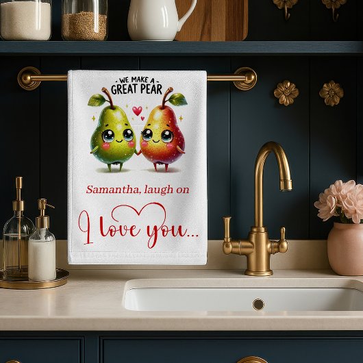 Personalized Funny Love Food Kitchen Towel Geschirrtuch