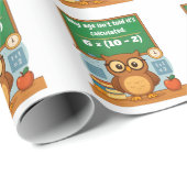 Personalized Funny Math Lover Humor Owl Birthday  Geschenkpapier (Rolleneckpunkt)