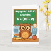 Personalized Funny Math Lover Humor Owl Birthday  Karte (Gelbe Blume)