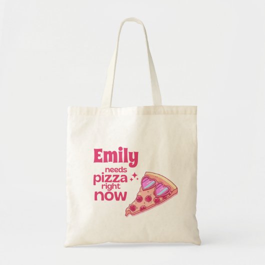 Personalized Funny Pizza Love Gift Tote Bag Tragetasche (Vorne)