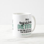Personalized Funny RD Dietitian Gifts Kaffeetasse (VorderseiteRechts)