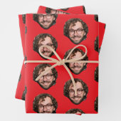 Personalized Funny Red Custom Face Photo Geschenkpapier Set (Beispiel)