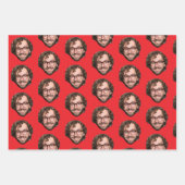 Personalized Funny Red Custom Face Photo Geschenkpapier Set (Vorderseite)