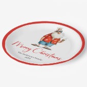 Personalized Funny Santa Christmas Dinner Plates Pappteller (Schrägansicht)