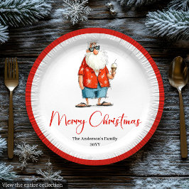 Personalized Funny Santa Christmas Dinner Plates Pappteller