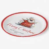 Personalized Funny Santa Claus Holiday Paper Plate Pappteller (Schrägansicht)