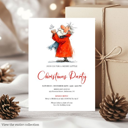 Personalized Funny Santa Festive Holiday Invite Einladung