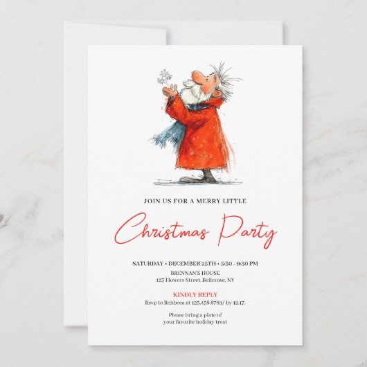 Personalized Funny Santa Festive Holiday Invite Einladung (Vorderseite)
