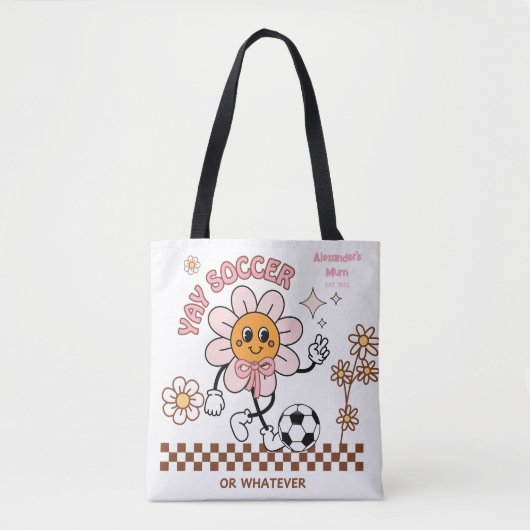 Personalized Funny Soccer Mum Retro Flower  Tasche (Vorderseite)