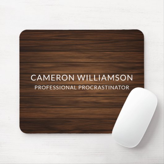 Personalized Funny Wood Paneling Procrastinator Mousepad (Mit Mouse)