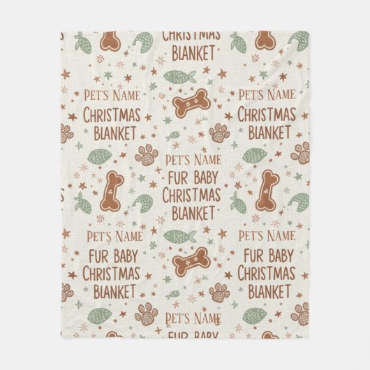Personalized Fur Baby's Christmas Paw Print  Fleecedecke (Vorderseite)