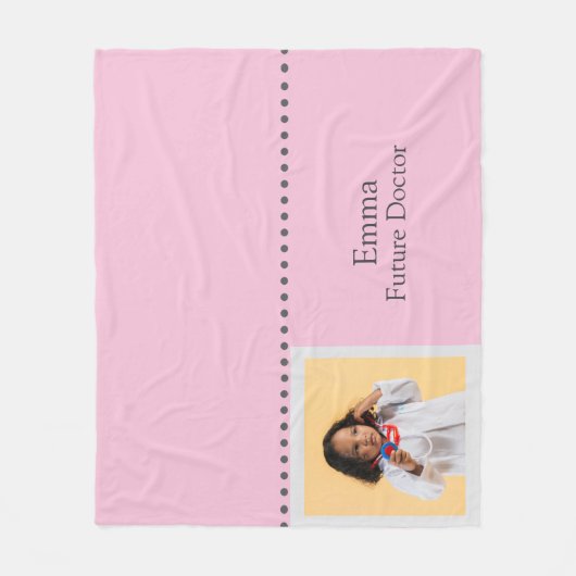 Personalized Future Doctor Kids with Name & Photo Fleecedecke (Vorderseite)
