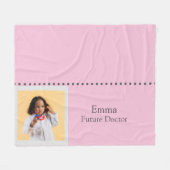 Personalized Future Doctor Kids with Name & Photo Fleecedecke (Vorderseite (Horizontal))