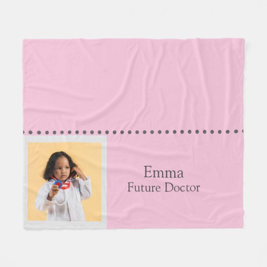 Personalized Future Doctor Kids with Name & Photo Fleecedecke (Vorderseite (Horizontal))