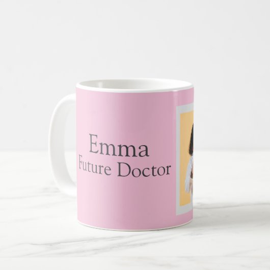 Personalized Future Doctor Kids with Name & Photo Kaffeetasse (Vorderseite Links)
