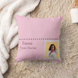 Personalized Future Doctor Kids with Name & Photo Kissen