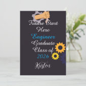 Personalized future start hete Engineer graduate  Einladung (Stehend Vorderseite)