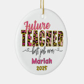 Personalized Future Teacher Cheetah Print Ornament (Rechts)