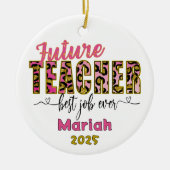 Personalized Future Teacher Cheetah Print Ornament (Vorne)