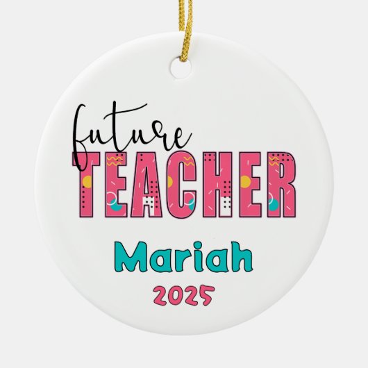 Personalized Future Teacher Christmas Ornament (Vorne)