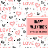 Personalized Galentine Love Sketch Heart Gift Bag Große Geschenktüte