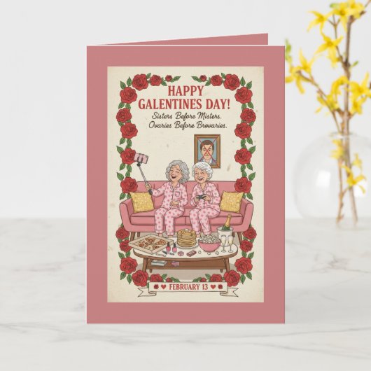Personalized Galentine's Day Card Karte (Gelbe Blume)