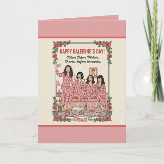 Personalized Galentine's Day Greeting Card Karte (Vorderseite)