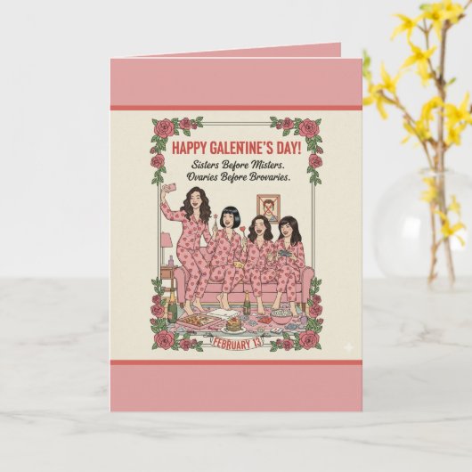 Personalized Galentine's Day Greeting Card Karte (Gelbe Blume)