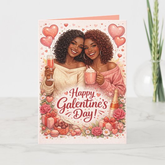 Personalized Galentine's Day Greeting Card Karte (Vorderseite)