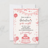 Personalized Galentines Girls Night Invitation RSVP Karte (Vorderseite)