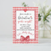 Personalized Galentines Girls Night Invitation RSVP Karte (Stehend Vorderseite)