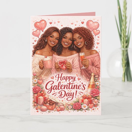 Personalized Galentine's Greeting Card Karte (Vorderseite)