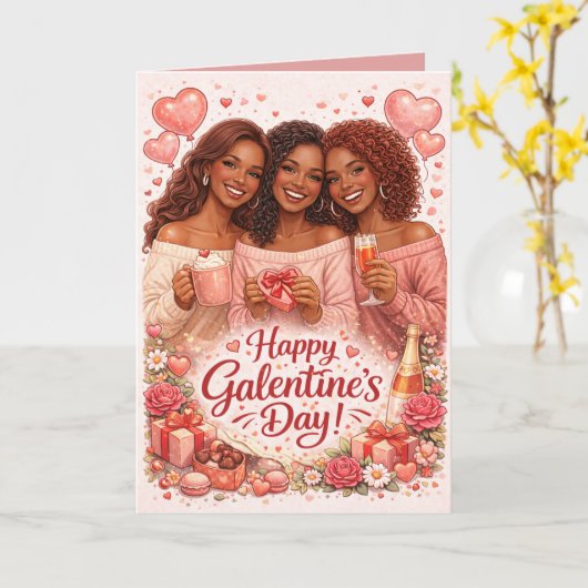 Personalized Galentine's Greeting Card Karte (Gelbe Blume)