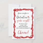 Personalized Galentines Red Party Invitation RSVP Karte (Vorderseite)
