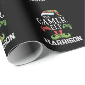 Personalized Gamer Elf Christmas Video Gaming Geschenkpapier (Rolleneckpunkt)