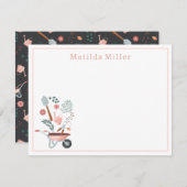Personalized Garden Tools Note Card  Mitteilungskarte (Vorne/Hinten)