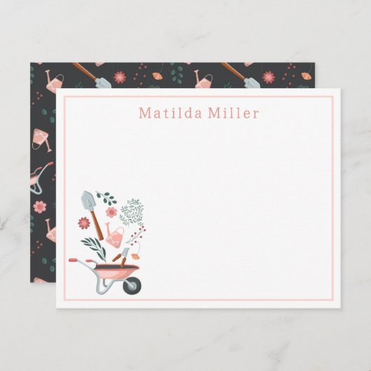 Personalized Garden Tools Note Card Mitteilungskarte (Vorne/Hinten)