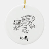 Personalized Gecko Christmas Keramik Ornament (Vorne)