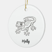 Personalized Gecko Christmas Keramik Ornament (Links)