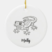 Personalized Gecko Christmas Keramik Ornament (Hinten)