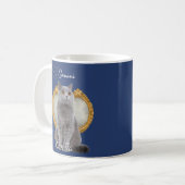 Personalized Gemini Cat Mug with Name Kaffeetasse (Vorderseite Links)