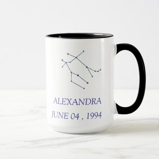 Personalized Gemini Constellation Mug - Custom Zod Tasse (Rechts)