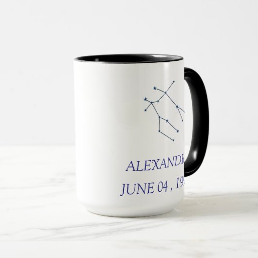 Personalized Gemini Constellation Mug - Custom Zod Tasse (VorderseiteRechts)
