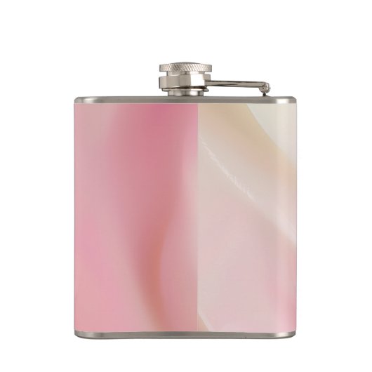 Personalized Gentle Pink Silk Wave Design Flachmann (Rückseite)