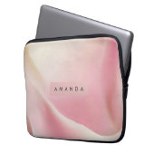Personalized Gentle Pink Silk Wave Design Laptopschutzhülle (Vorderseite Links)