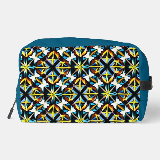 Personalized Geometric Blue Travel Bag Waschbeutel (Rückseite)