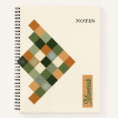 Personalized Geometric Notebook – Earth Tone Notizblock (Vorderseite)