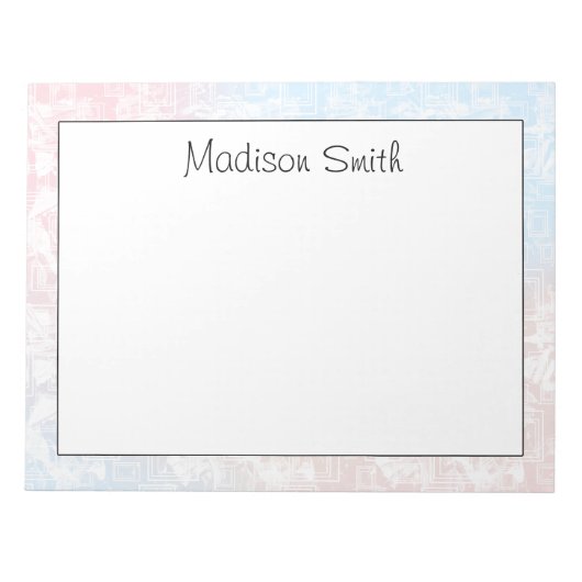 Personalized Geometric Notepad Notizblock (Vorderseite)