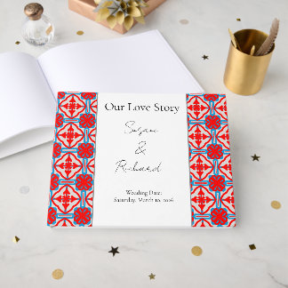 Personalized Geometric Red Wedding Guestbook Gästebuch