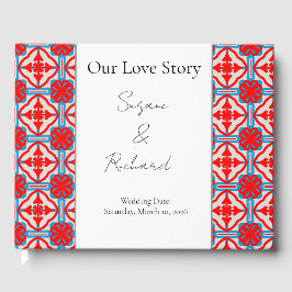 Personalized Geometric Red Wedding Guestbook Gästebuch